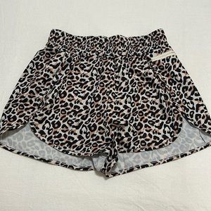 Cheetah print athletic shorts
